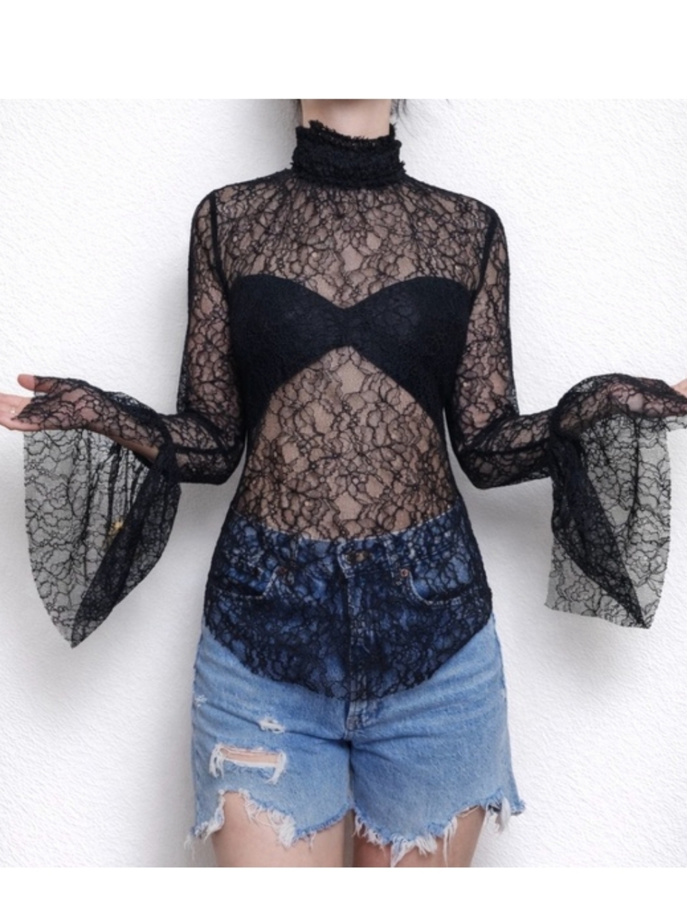 NWT ZARA Black Lace Shirt